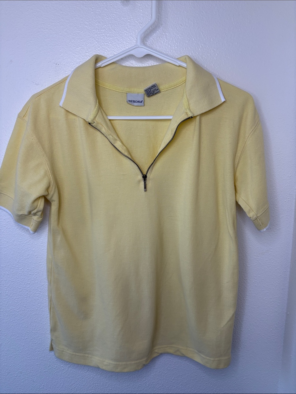 VTG Merona - L (10/12) QuarterZip Short Sleeve Polo